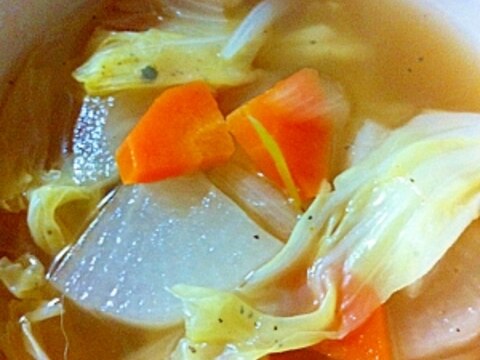 15分で作る！野菜たっぷりコンソメスープ